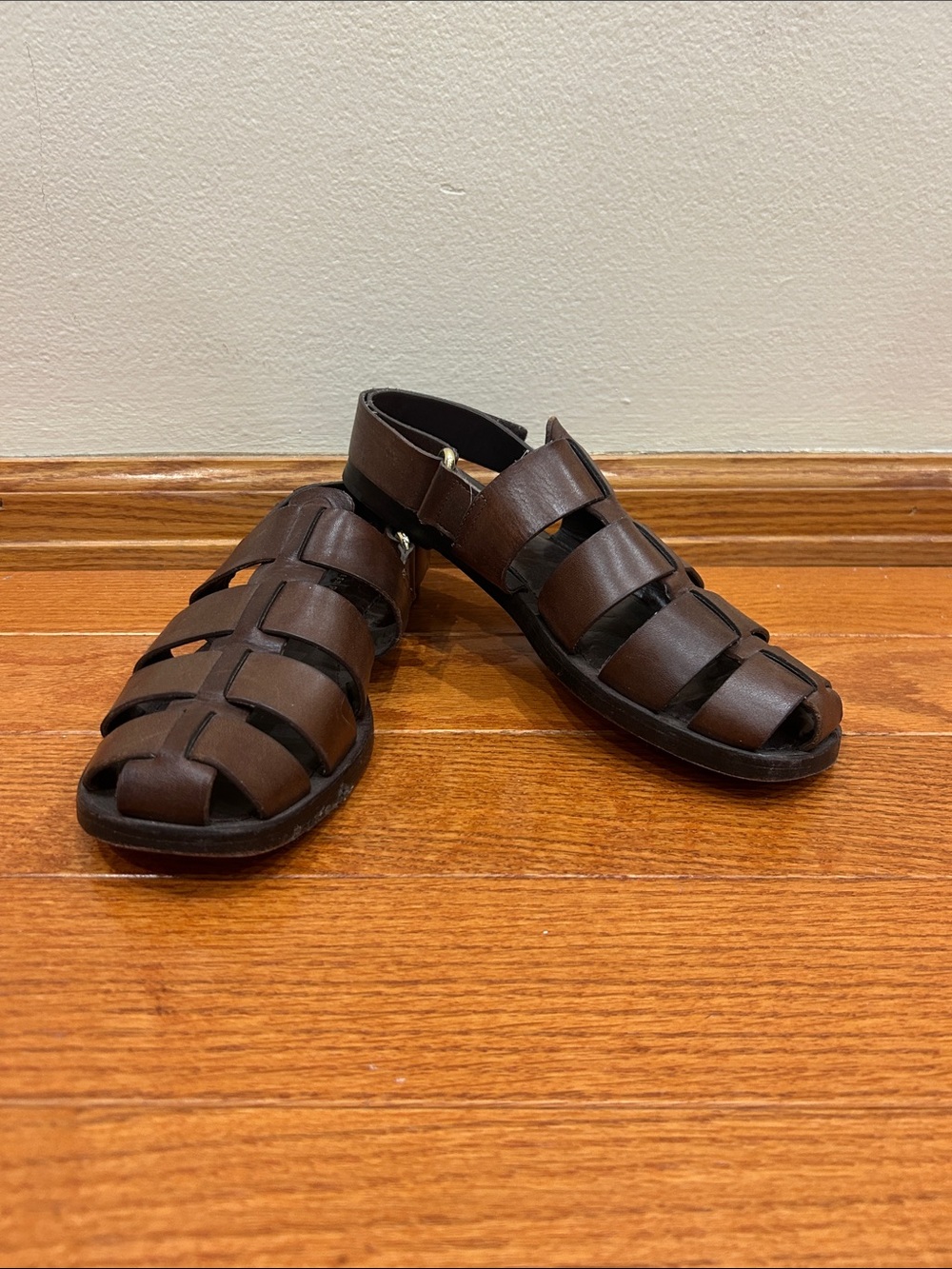 Loeffler Randall Brown Leather Strappy Fisherman Sandals